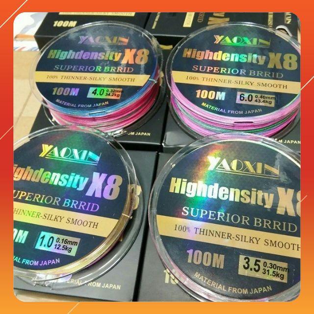 Dây Dù Câu Cá 7 Màu Highdensity X8 Siêu Bền 100M|do cau99|