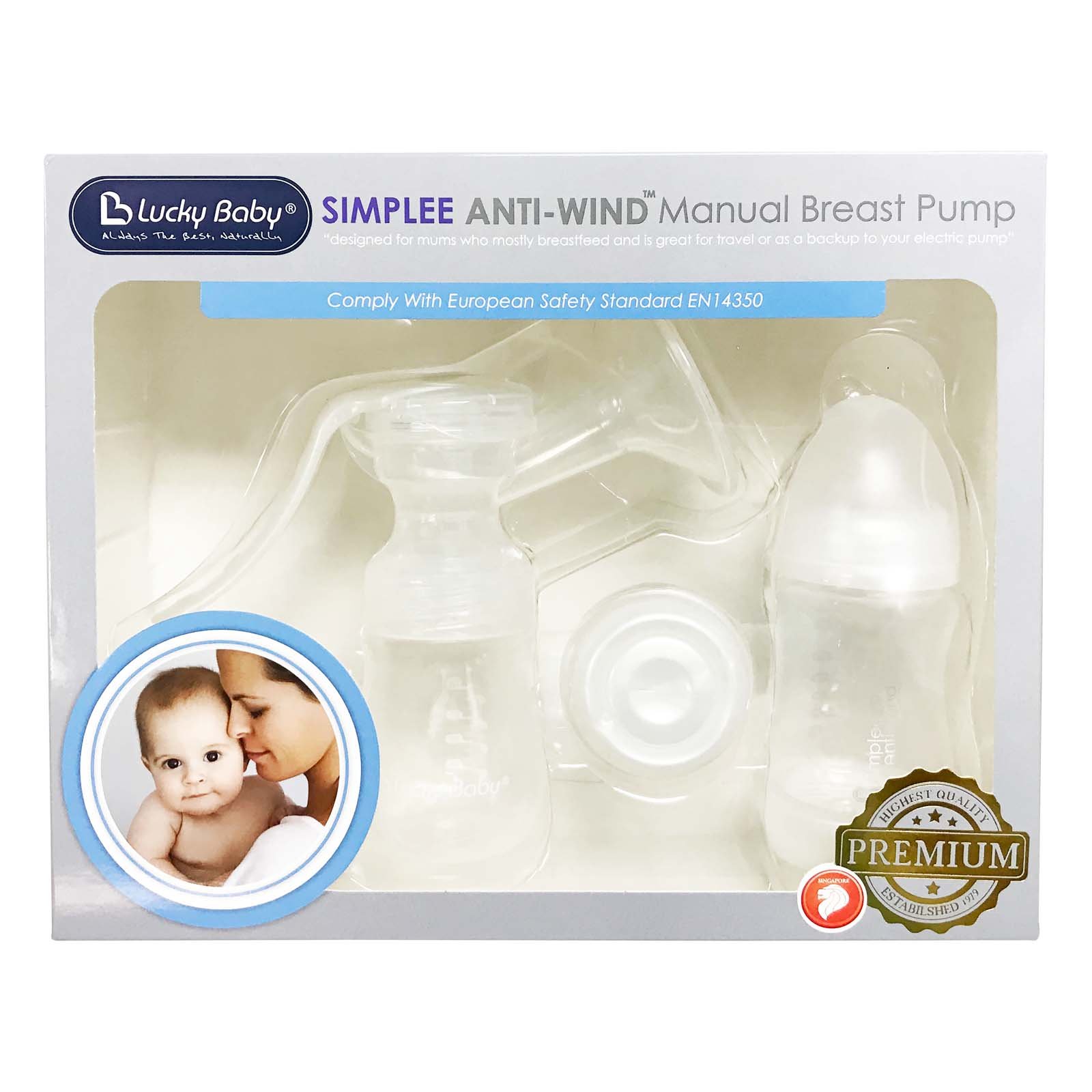 Bộ hút sữa mẹ bằng tay Lucky Baby - Simplee Anti-Wind Manual Breast Pump ( EU Safety Standard 14350) 600313