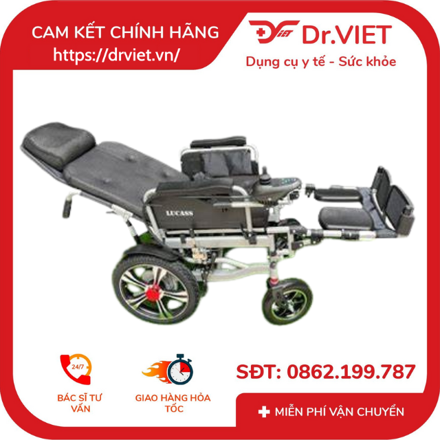 Xe điện đa tiện ích ngả nằm Lucass X802 - Dành cho người già và khuyết tật, nâng hạ bằng thủy lực