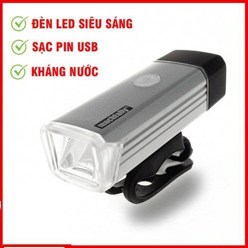 Đèn pha sạc siêu sáng Machfally cho xe đạp + Tặng bộ 2 đèn van xe đạp