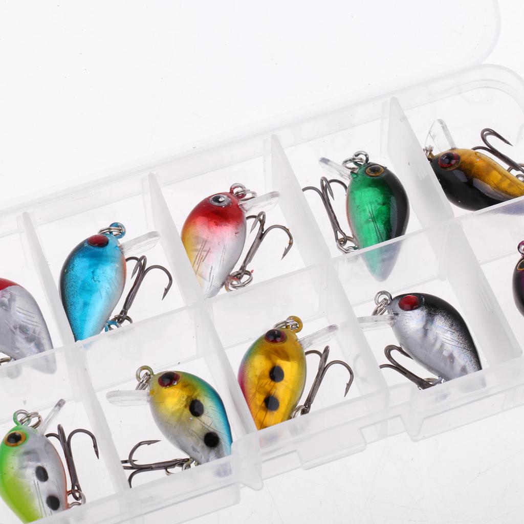 10pcs/lot 2.6cm/2g Plastic Minnow Fishing Lures Bass Crankbait Kit Popper Poper Lure Fishing Tackle Hooks Crankbait Hard Minnow Baits