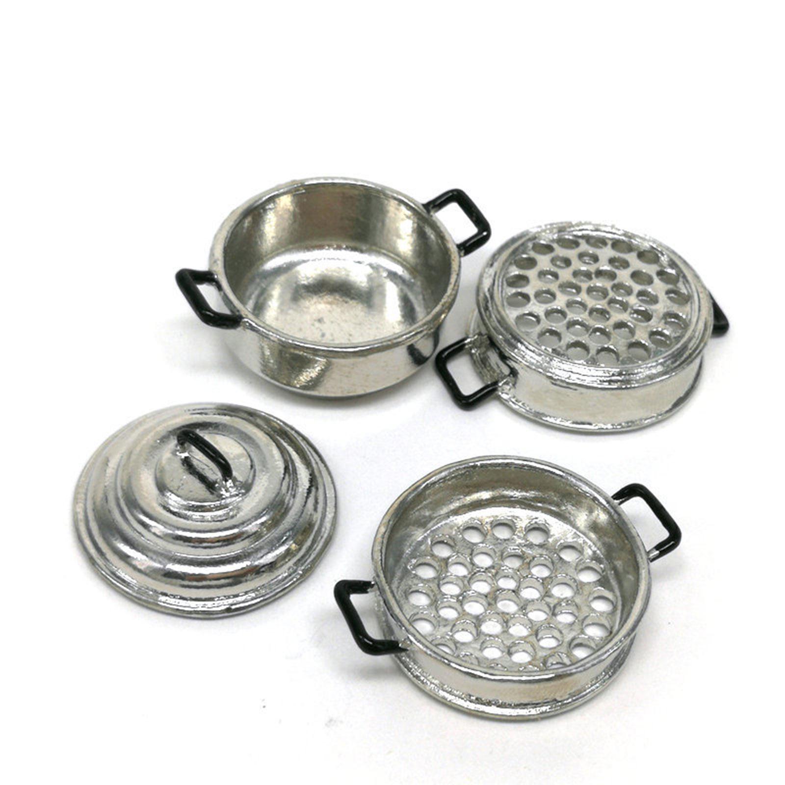 1/12 1/6 Dollhouse Accessories 3 Floors Party Supplies Dollhouse Miniature Accessories Kitchen Utensils Pot for Mini House Dollhouse Decor