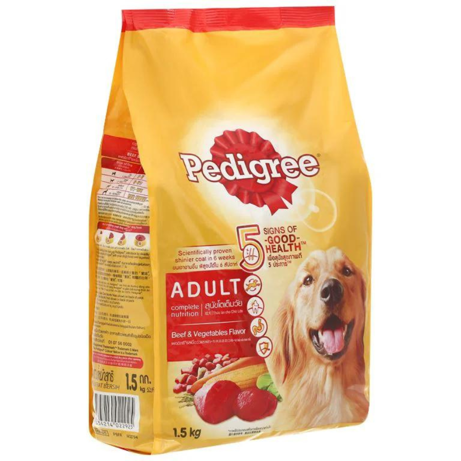 Đồ Ăn Cho Chó Vị Thịt Bò Và Các Loại Rau Củ Pedigree Dạng Túi 1.5kg