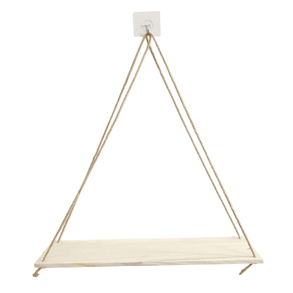 4pcs Decorative Wall Mounted Shelves Hanging Shelves w/ Rope Kitchen Decor