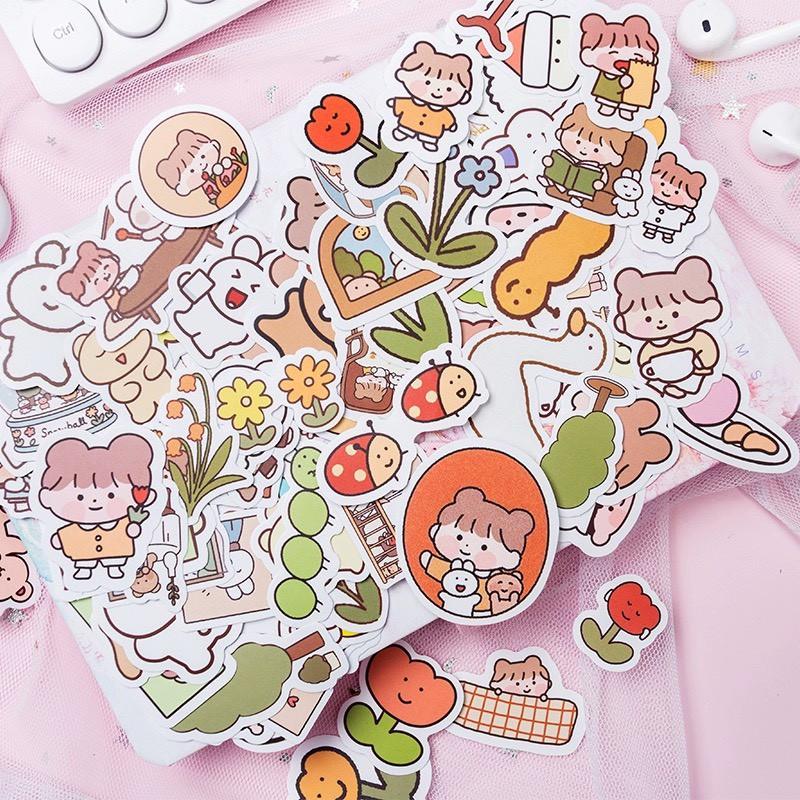 Set 100 sticker dán hình siêu siêu dễ thương - MiuSua