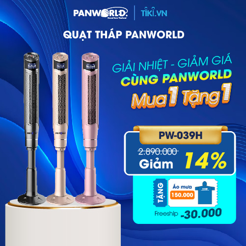 Quạt tháp Panworld PW-039H cao cấp sang trọng Quạt thương hiệu Thái Lan - Hàng chính hãng - Xám