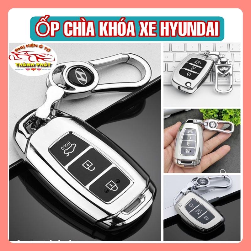 Móc khóa kèm ốp bảo vệ chìa khóa xe Hyundai Accent 2019, Accent 2021, Tucson, i10 nhựa mềm TPU tráng gương