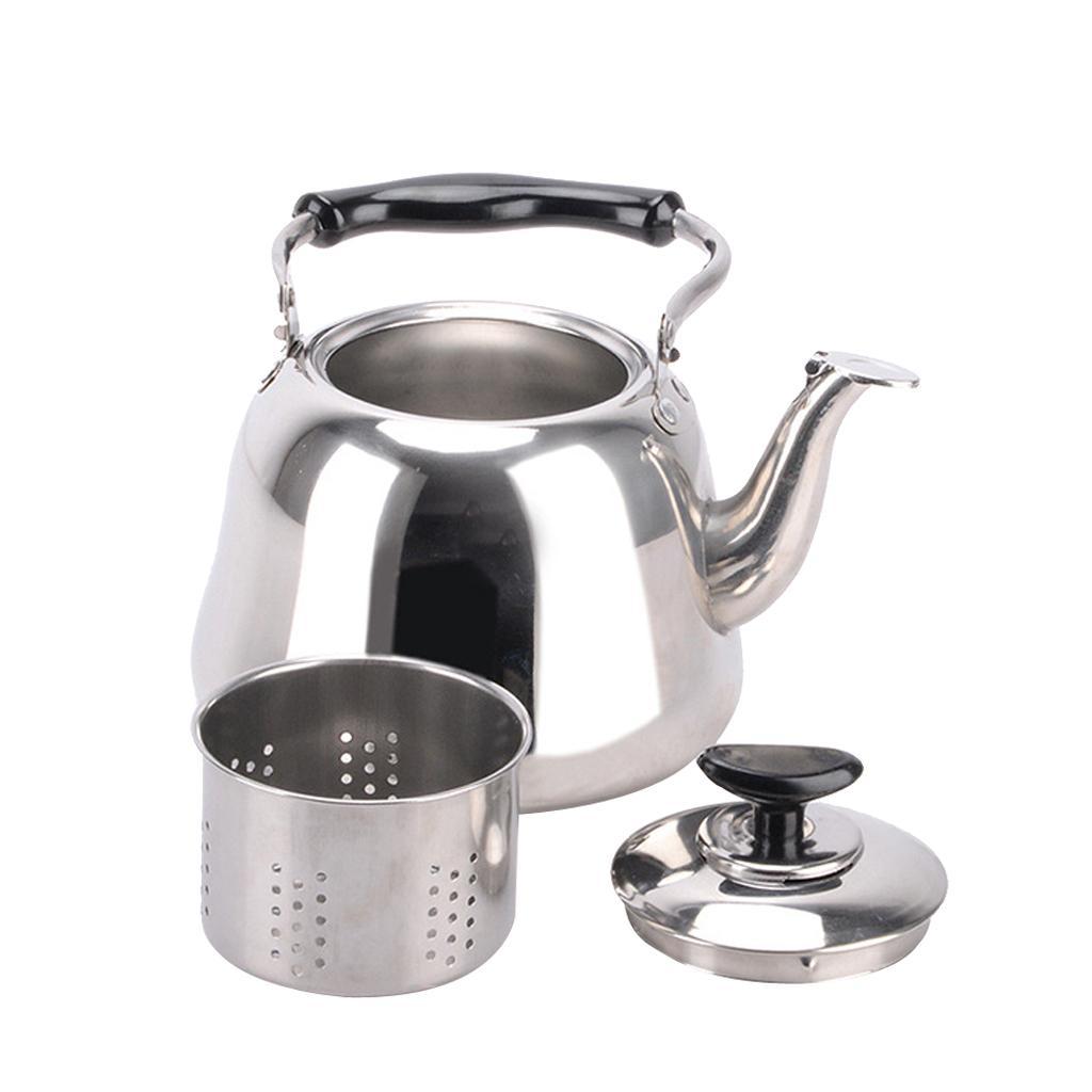 2x Stainless Steel Hot Water Tea Kettle with Whistle Sound Infuser Teapot 3L
