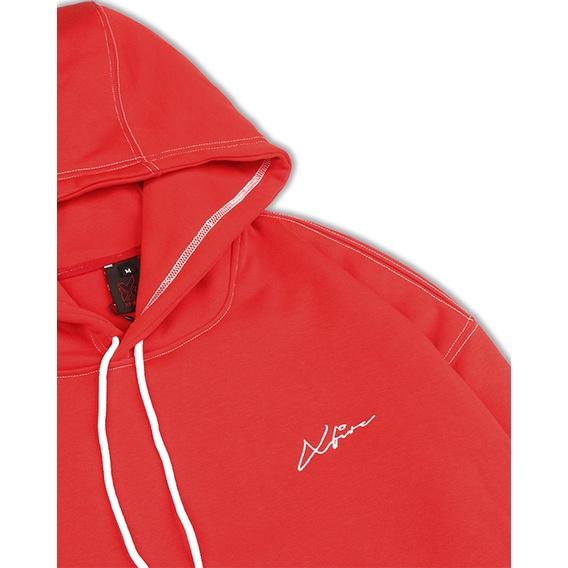 Áo khoác Hoodie Nam Nữ Form Rộng Vải Nỉ Màu Đỏ Thêu Chữ Trắng Essential By Local Brand Xfire Unisex