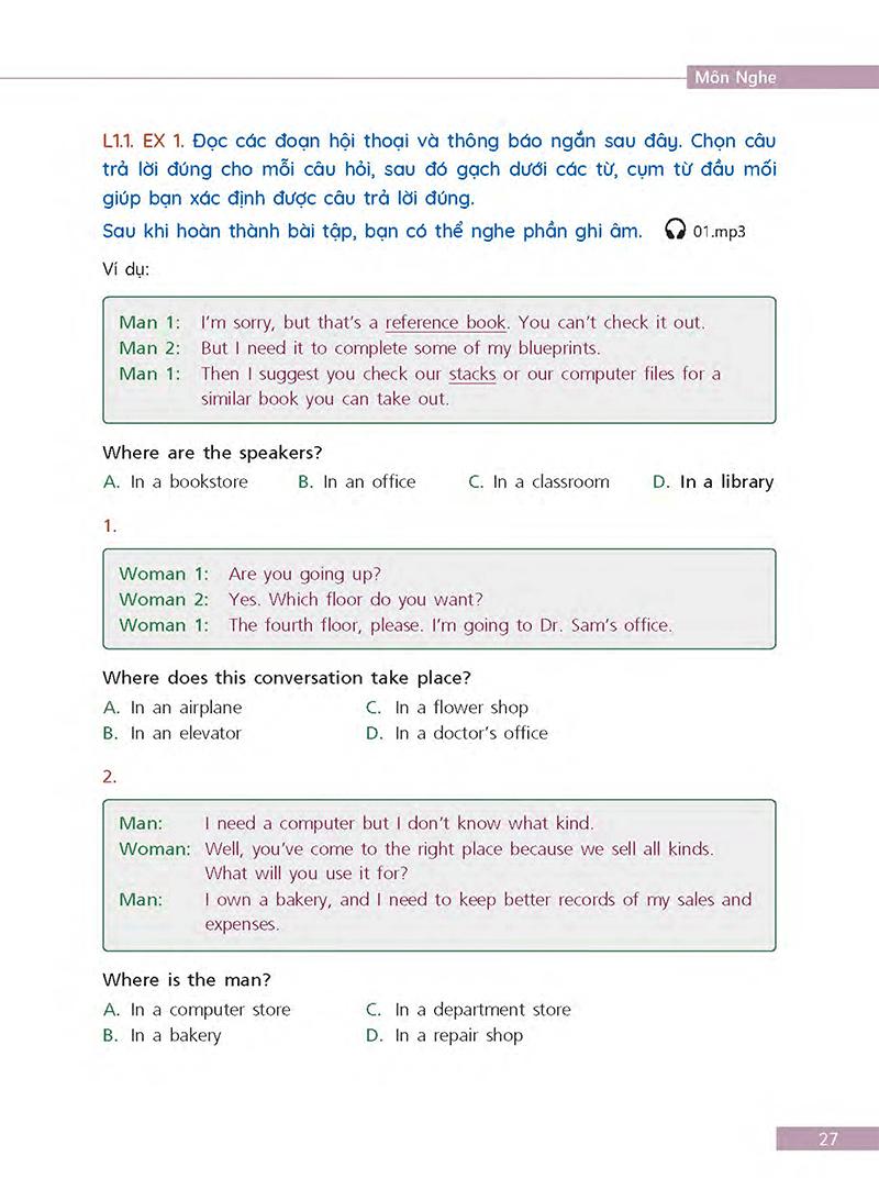 Sách Tài Liệu Luyện Thi Tổng Hợp VSTEP Bậc 3 (B1) (Quét Mã Qr Hoặc Vào Trang Web Để Nghe File Mp3)