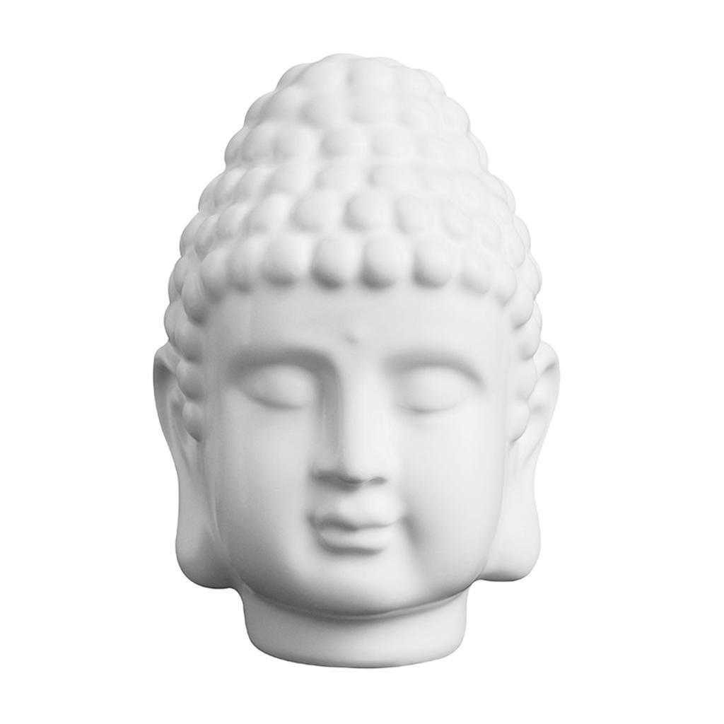 Meditating Buddha Head Statue Home Outdoor Garden Patio Deck Porch Art Decor