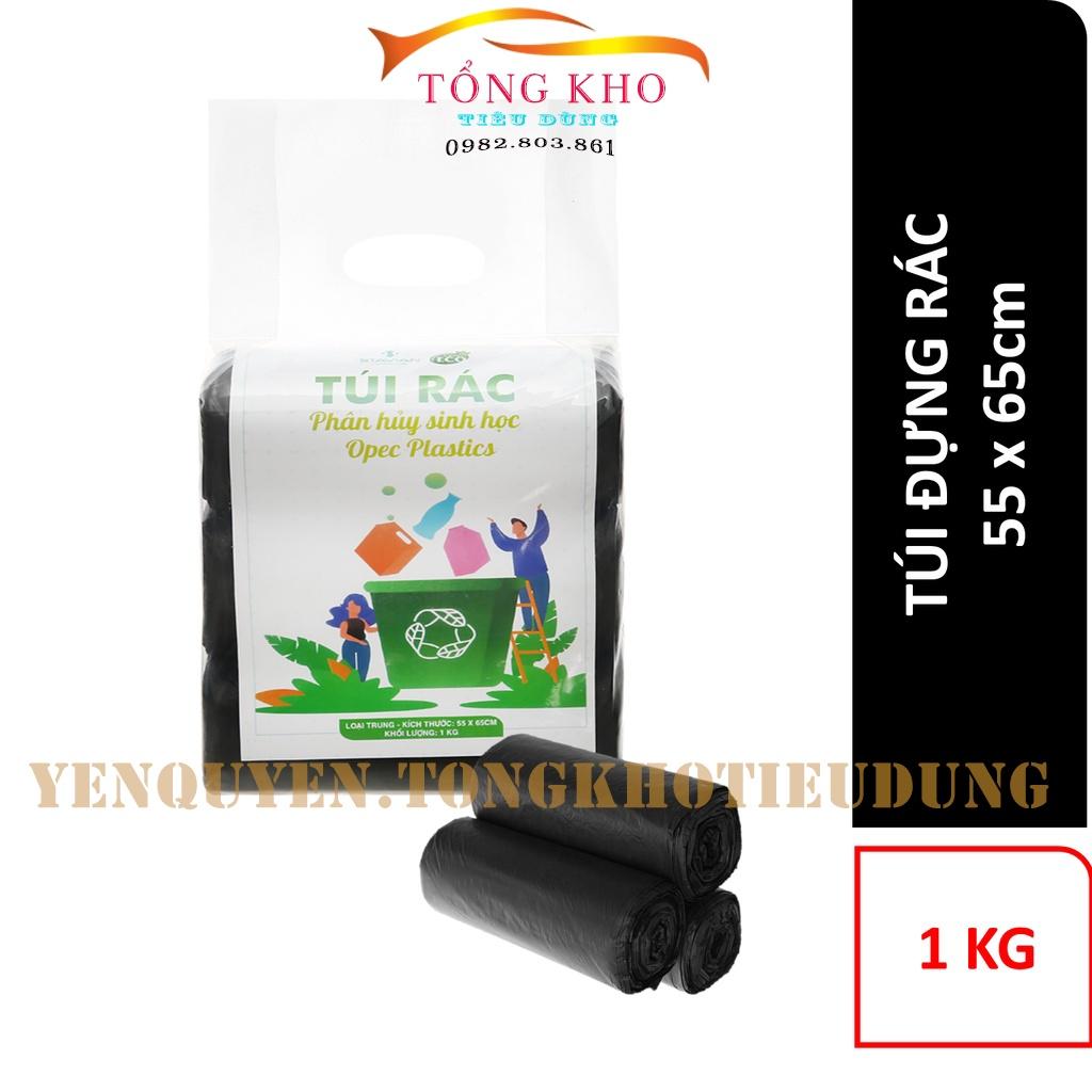 Túi rác tự phân hủy, túi rác thân thiện với môi trường màu đen túi 1kg 3 cuộn 45*55cm, 55*65cm, 65*78cm