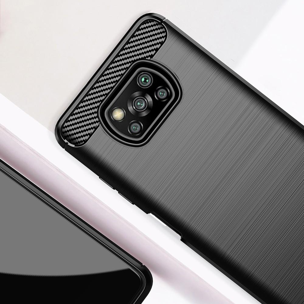 Ốp lưng cho Xiaomi Poco X3 NFC X3 Pro dẻo Cacbon phay xước chống sốc chống vân tay