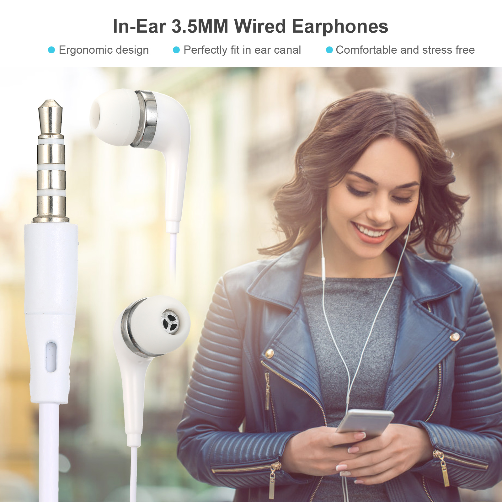 Tai Nghe Nhét Tai Có Dây 3.5mm Cho Điện Thoại Di Động Máy Tính Xách Tay Máy Tính Bảng