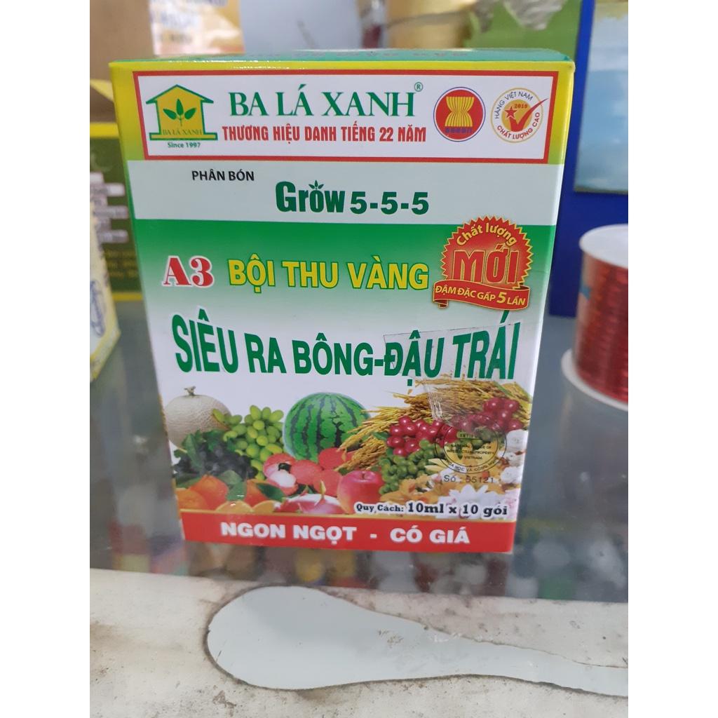1 hộp 10 gói phân bón lá siêu ra bông - đậu trái grow 555