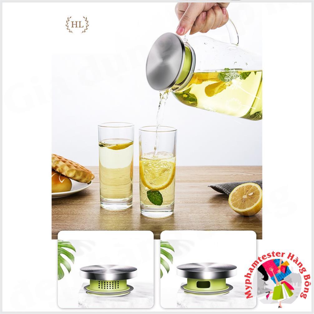 Bình đựng nước thuỷ tinh LiLac 1.5 - 2 Lít - Chịu nhiệt - Hoa Văn cao cấp