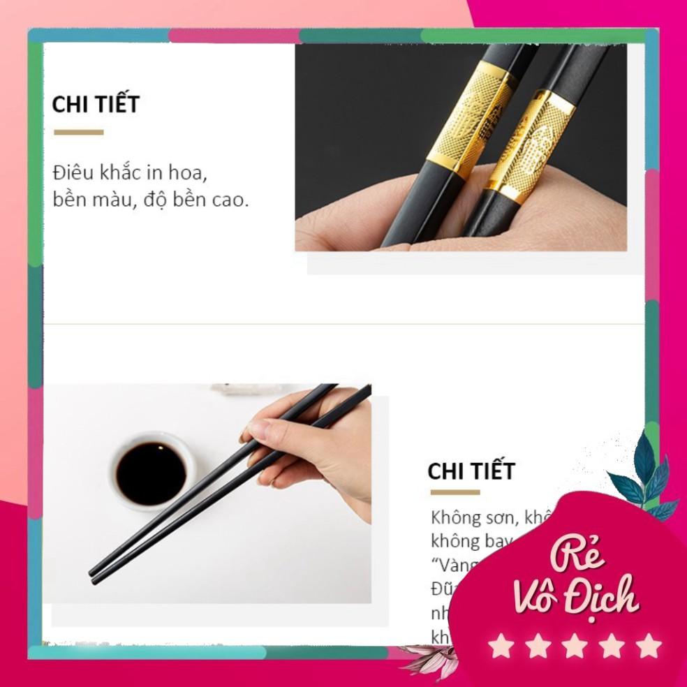 HỘP 10 ĐÔI ĐŨA HỢP KIM MẠ VÀNG CAO CẤP, KHÁNG KHUẨN, CHỐNG MỐC