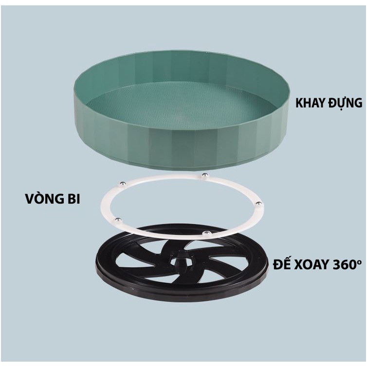 Chia sẻ:  0 Khay đựng gia vị xoay 360 độ, Kệ đựng đồ đa năng để đồ dùng nhà bếp gọn gàng tiện lợi nhựa ABS chống trượt