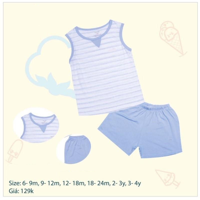 Bộ ba lỗ bamboo cho bé size 6M đến 4Y