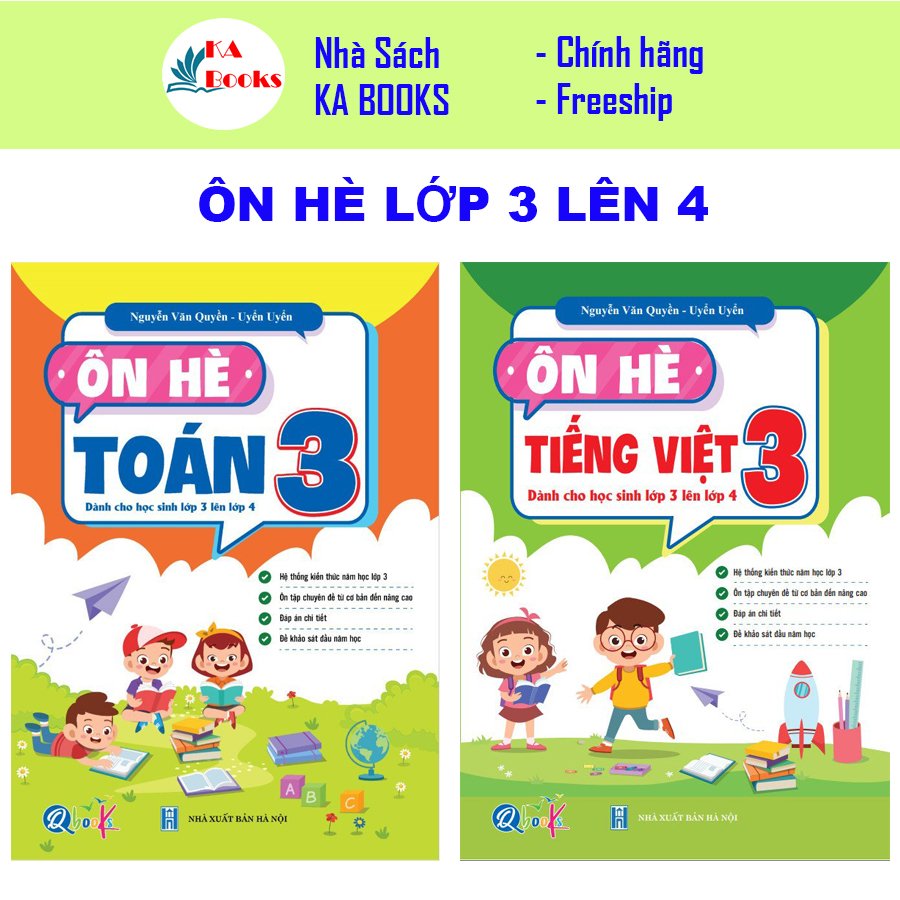 Combo Ôn Hè Toán và Tiếng Việt 3 - Chương Trình Mới - Dành cho học sinh lớp 3 lên 4 (2 cuốn)