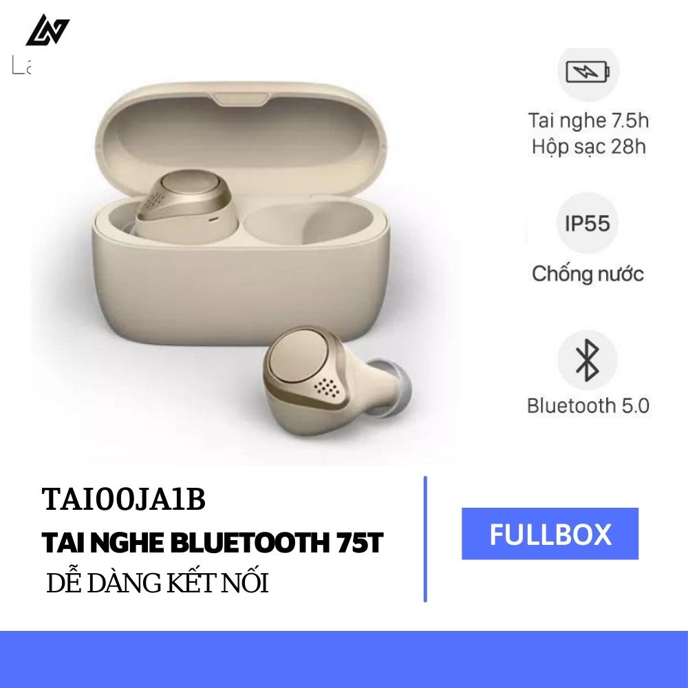 Tai Nghe Bluetooth LANITH Elite 75T - Tai nghe Không Dây Nhét Tai Thông Minh - Thiết Kế Nhỏ Gọn, Chống Nước, Chống Ồn Hiệu Quả - Âm Thanh Chất Lượng Cao, Âm Trầm Mạnh Mẽ - Hàng Nhập Khẩu - TAI00JA1