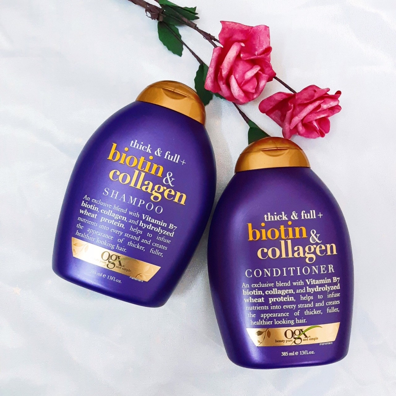 Dầu xả OGX Thick & full + biotin & collagen Conditioner 385ml của Mỹ, hỗ trợ tóc chắc khỏe, phục hồi tóc hư tổn, làm mềm mượt và tăng độ đàn hồi tóc.