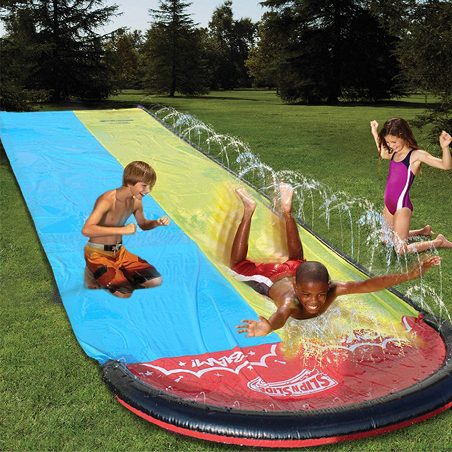 Thảm Trượt Công Viên Nước Tại Nhà Cho Bé Vui Chơi Double Slide Water Park Home (4,8 x 1,4m)