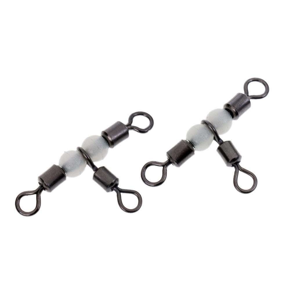 20 Pieces Fishing Three Way Swivel Connector 3 way T-Turn Triple Stainless Steel Fishing Barrel Swivel Tackle Accessories