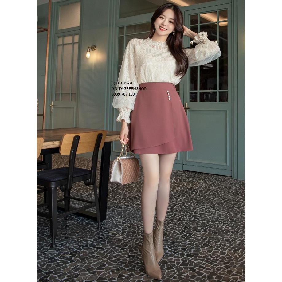 Q931019 CHÂN VÁY CHỮ A LƯNG THUN