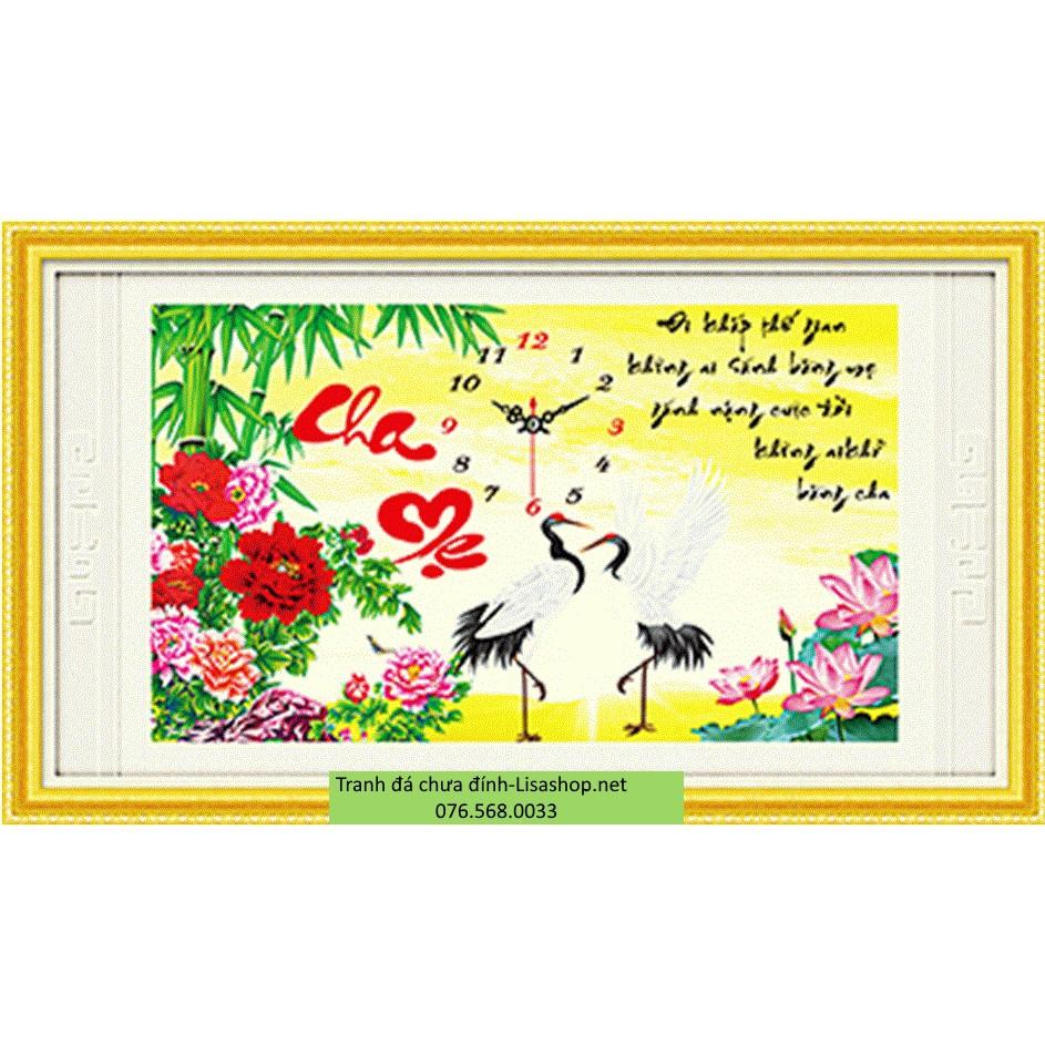 Tranh đính đá CHA MẸ YN5077 (76x48cm) chưa đính