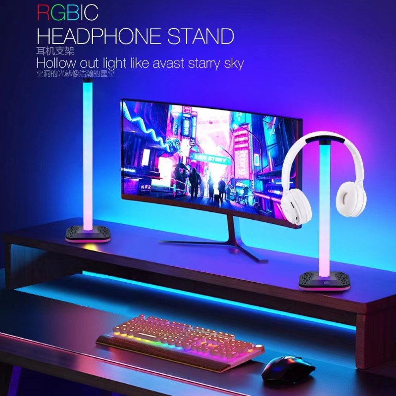 Giá treo tai nghe T20 Led RGB siêu đẹp trang trí cho góc làm việc hàng nhập khẩu