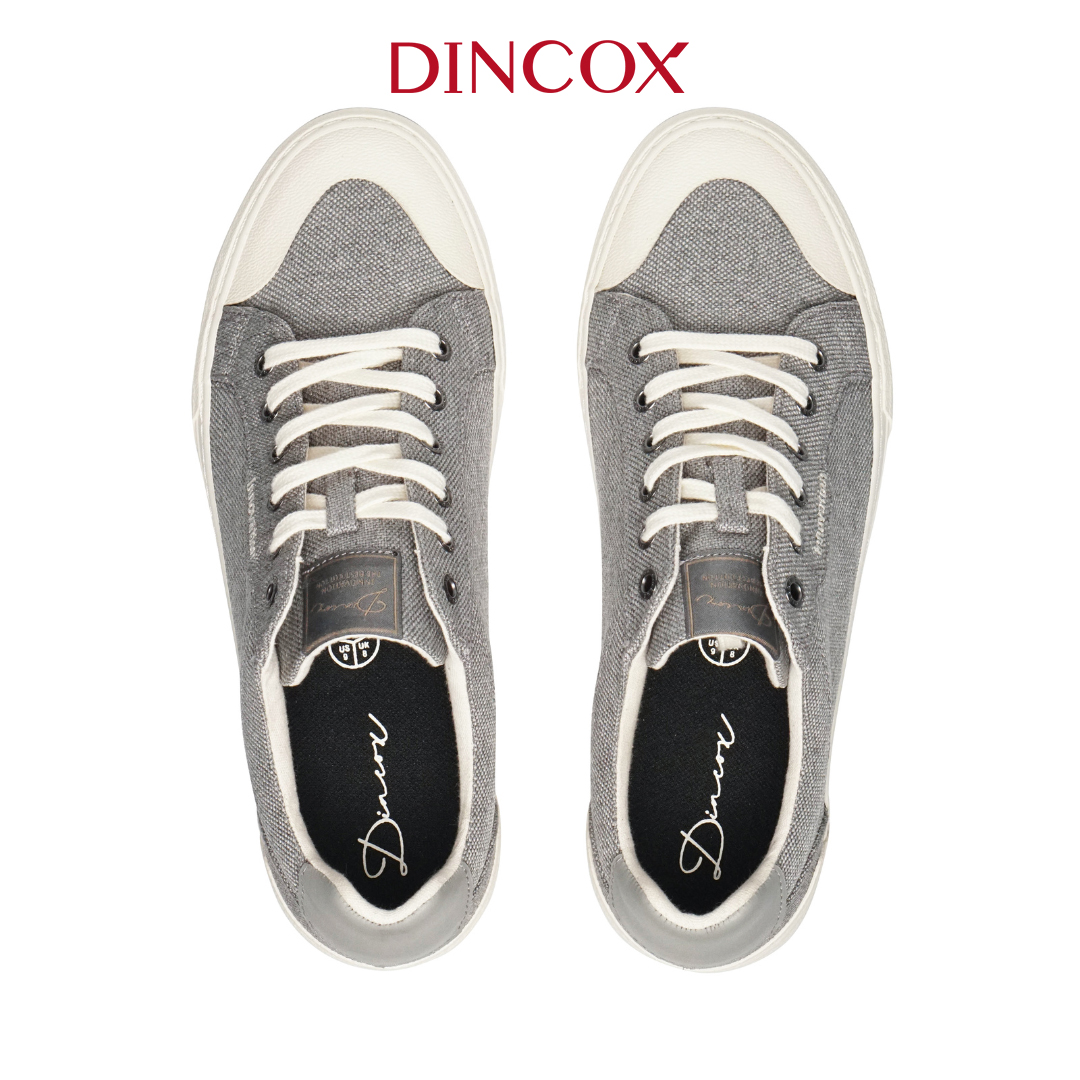 Giày Vải Sneaker Canvas Đế Bằng Nam DC30 Light Grey Dincox