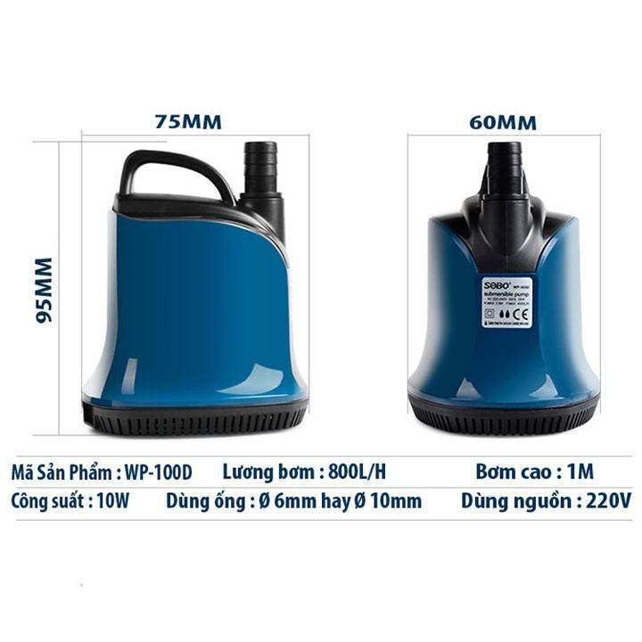 Máy Bơm Chìm Sobo WP-100D/200D/300D/500D/700D - Bơm Chìm Hút Đáy 360 Độ Cho Bể Cá