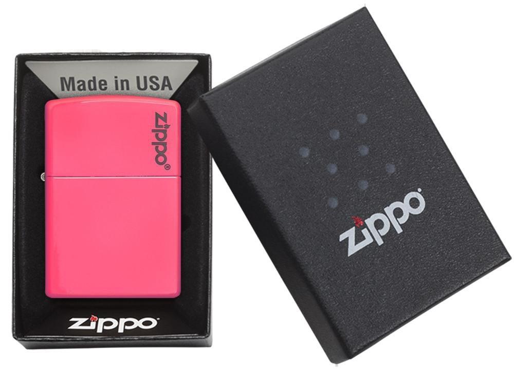 Bật Lửa Zippo Plain with Logo Neon Pink Matte 28886zl