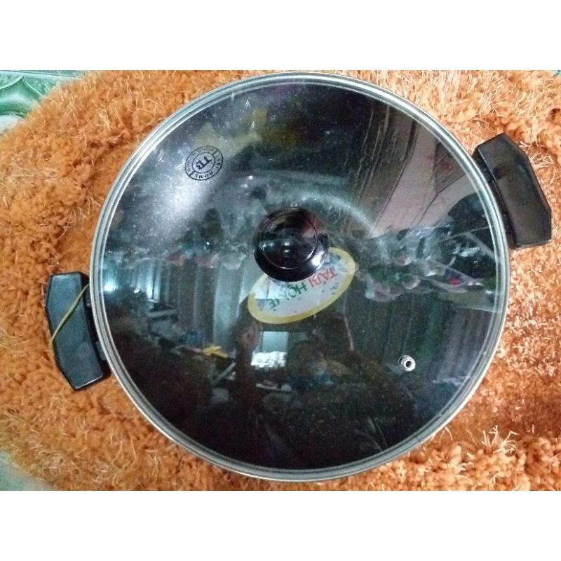 CHẢO VÂN ĐÁ CHỐNG DÍNH SIÊU BỀN HÀN QUỐC - SIZE 32CM NẤU TỪ - CÓ NẮP