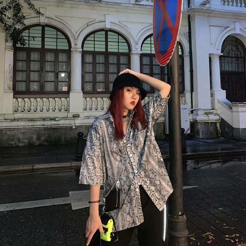 Áo Sơ Mi Ngắn Tay In Họa Tiết Da Rắn Thời Trang Dành Cho Nam