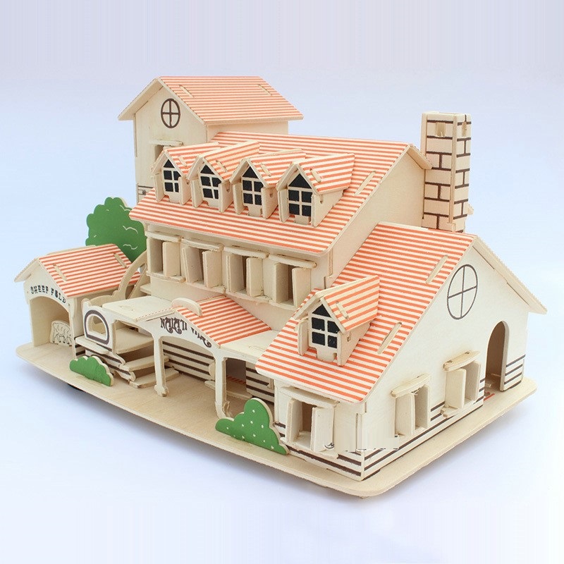 Đồ chơi lắp ráp gỗ 3D Mô hình Yili Holiday Villa