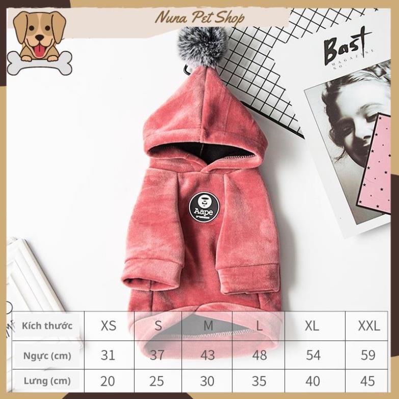 Áo Hoodie nhung cao cấp cho thú cưng - Áo cho chó mèo mùa đông