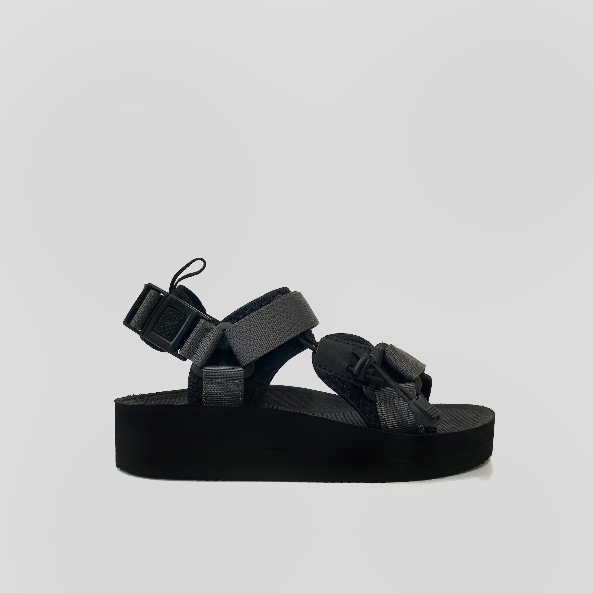 Giày Sandal Nữ The Bily 01W Quai Chéo Dây Rút - Màu Xám BL01WX