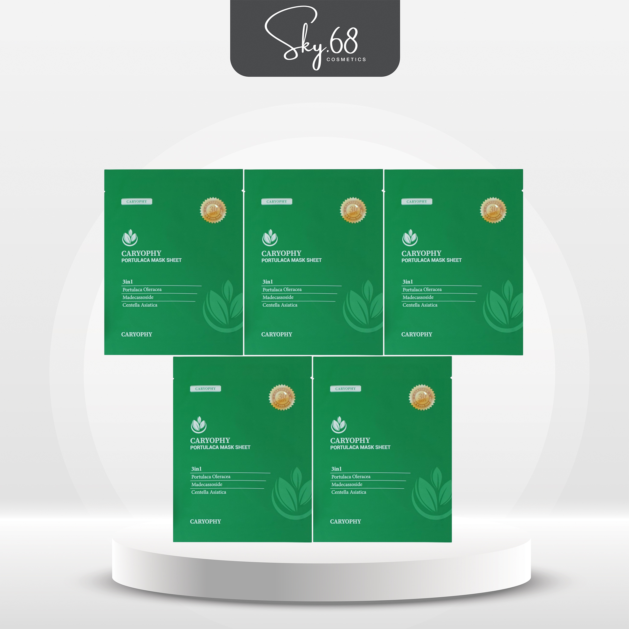 Combo 5 Mặt Nạ Ngừa Mụn Chuyên Sâu Caryophy Portulaca Mask Sheet 22gr x 5