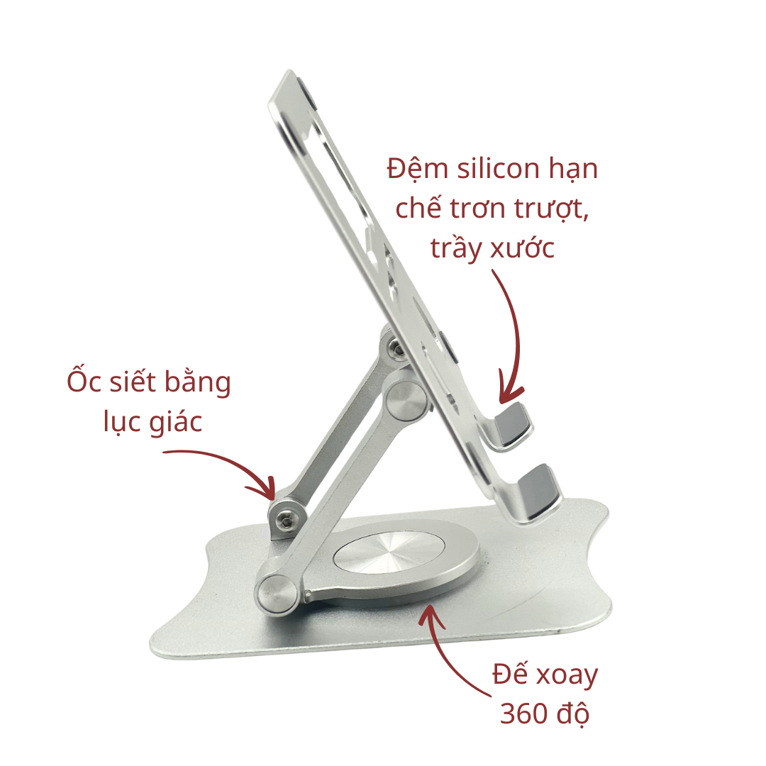 Giá đỡ điện thoại, máy tính bảng L05 đế xoay 360 độ chất liệu hợp kim nhôm - hàng chính hãng