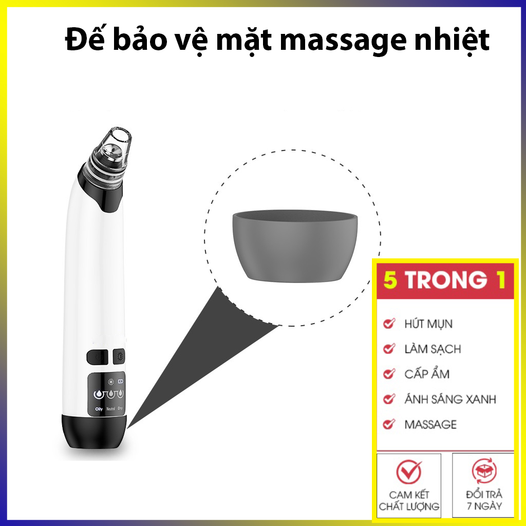 Máy Hút Mụn Electric Black Remover có đầu Massage, 5  chế độ đa năng làm sạch mụn cám, đầu đen, body. Tiện dụng gọn nhẹ.