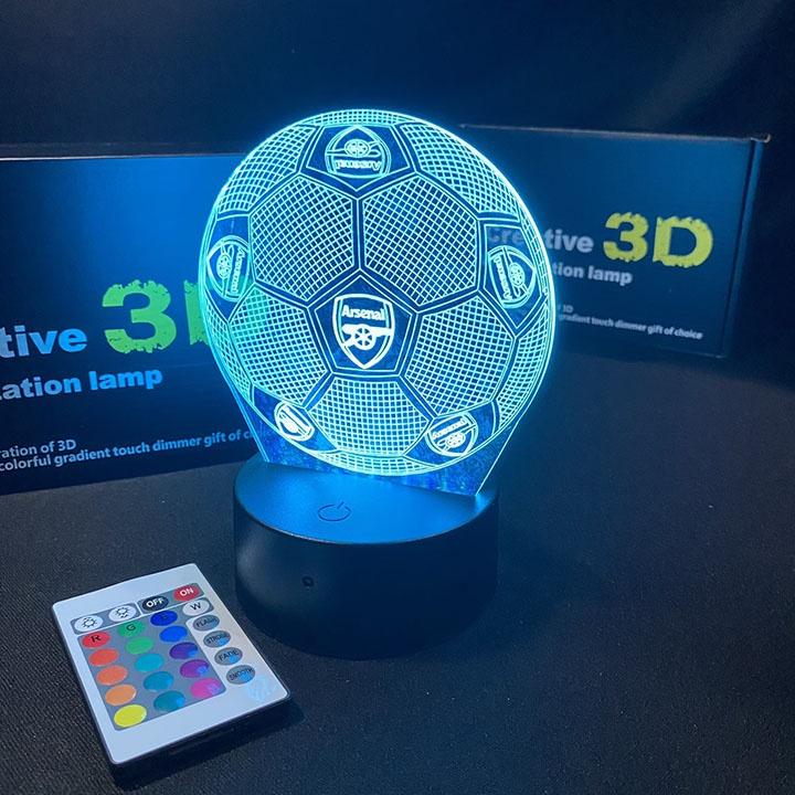 Đèn led 3D USB logo Arsenal ĐÈN NGỦ ĐÈN TRANG TRÍ 16 MÀU CÓ ĐIỂU CHUYỂN CHẾ ĐỘ MÀU