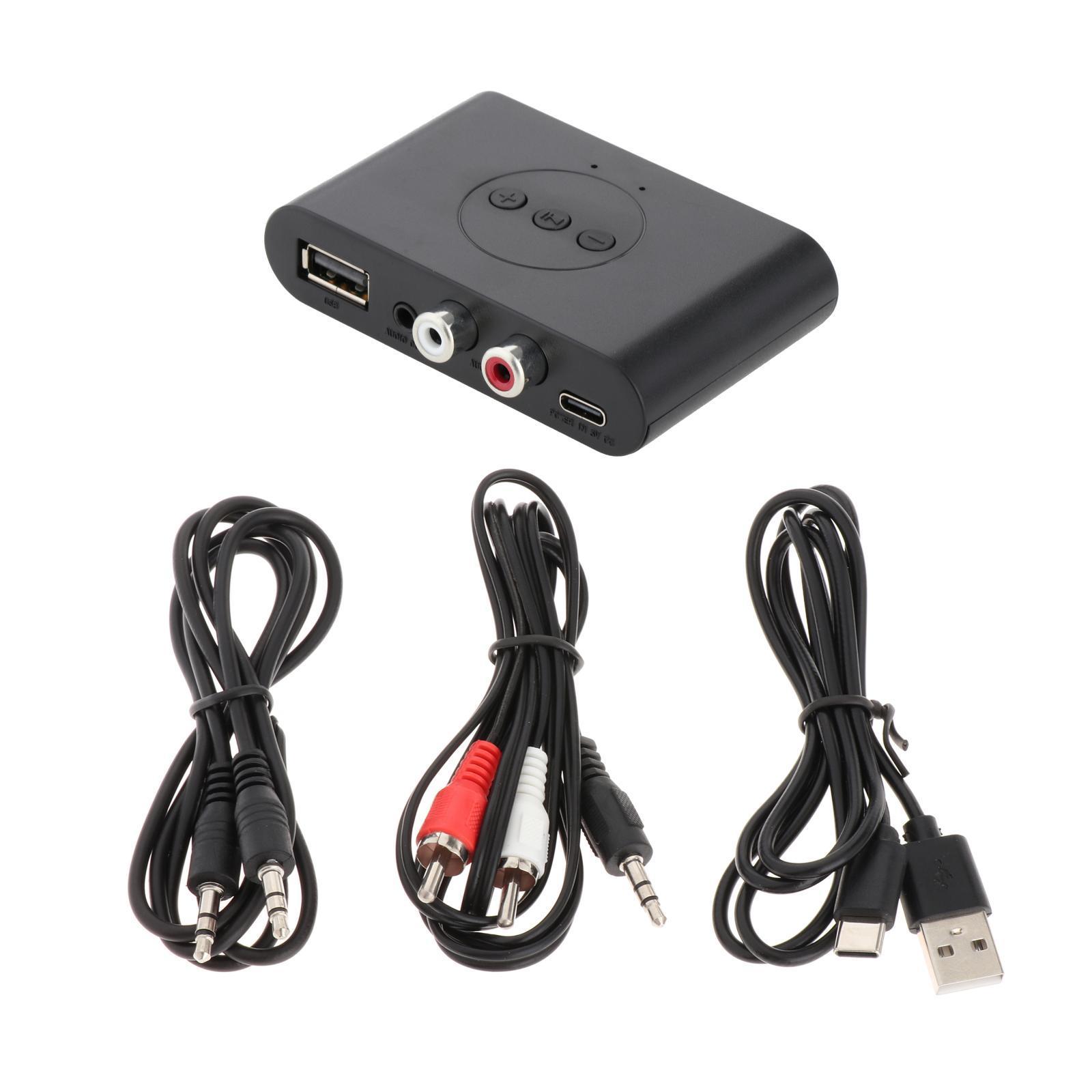 2X Portable Receiver Bluetooth 5.0 Audio Adapter 3.5mm RCA for Home Stereo