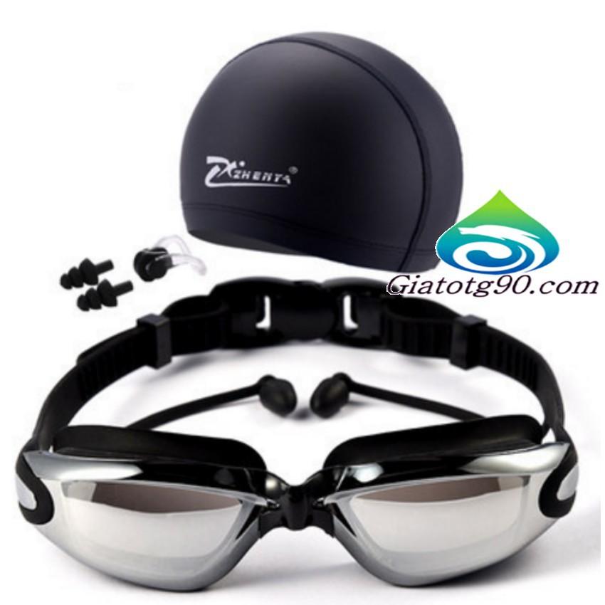 ️️ Bộ kính bơi tráng gương cao cấp chống dính nước mũ bịt tai 206452