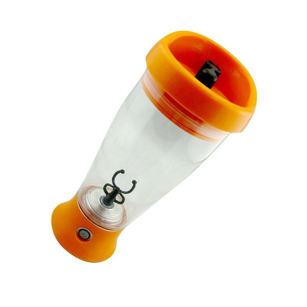 Self Stirring Coffee Tea Mug Automatic Mixing Cup Outdoor Travel Orange