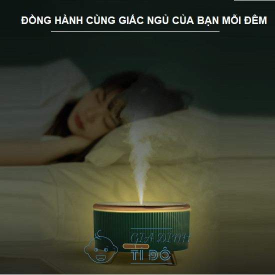 Máy Xông Tinh Dầu, Phun Sương Nano Bạch Lam 500ml Đèn Led 7 Màu