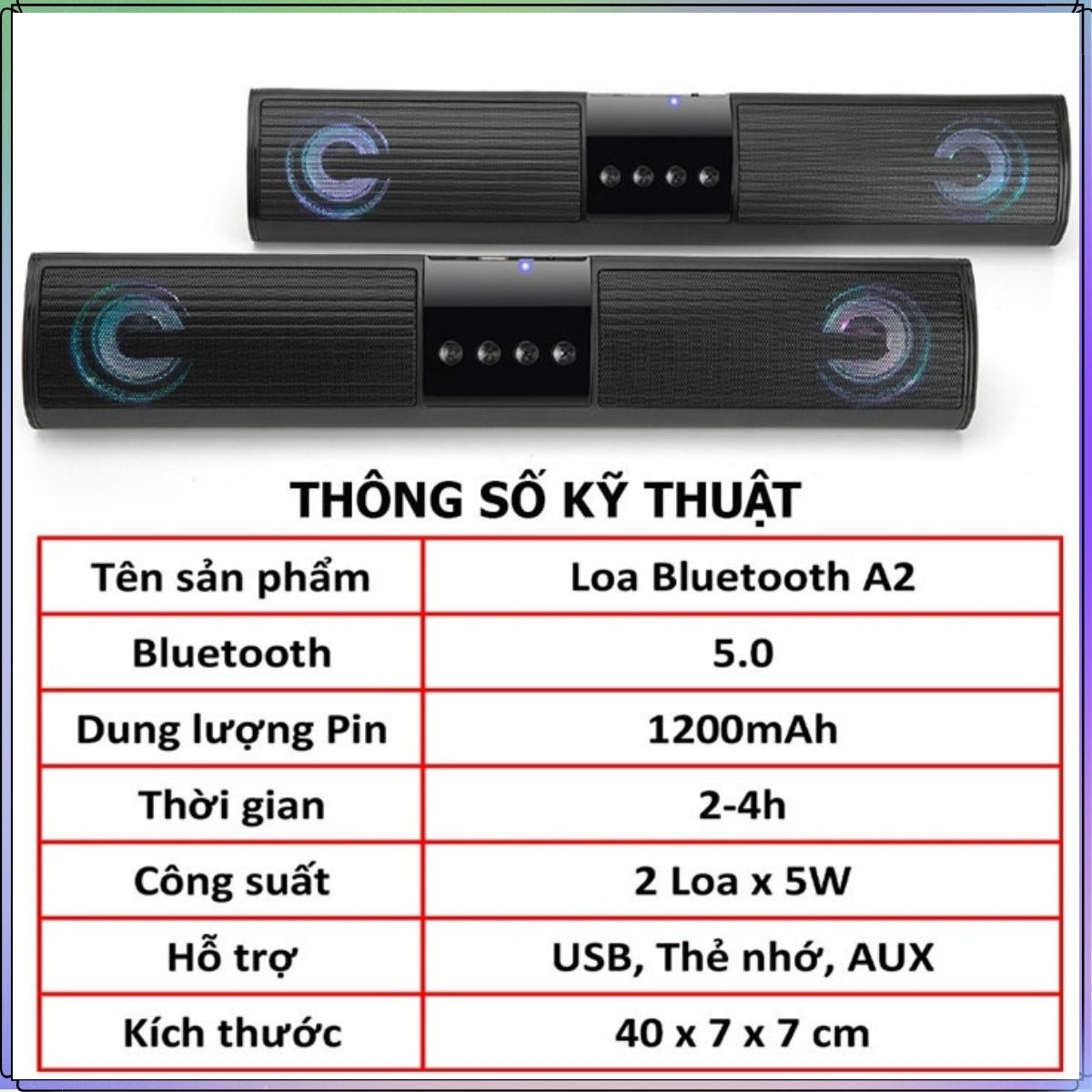 Bst Loa Bluetooth Mini Nghe Nhạc Bass Mạnh Công Suất Lớn Có Đèn Led Nháy Cho Điện Thoại, Máy Tính, Máy Tính Bảng, Giá Rẻ