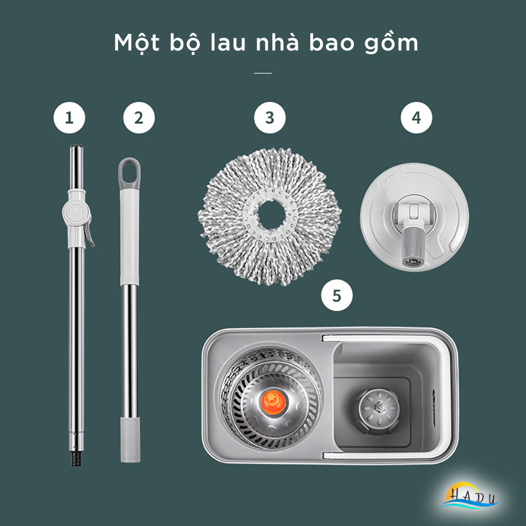 Bộ Lau Nhà 360 Độ Cao Cấp Thông Minh Đạt Chất Lượng Đức CCKO