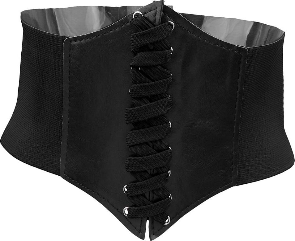 Women Wide Waist Bend Corset Cincher Lace up Waspie Girdle Belt Faux Leather